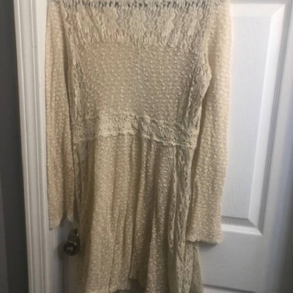 Cream Lace Long Cardigan - Picture 2 of 4